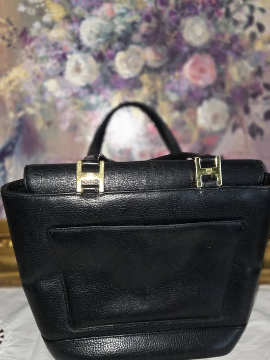 MCM Black Leather Top-Handle Tote with Gold Hardware - Picture 3 of 7